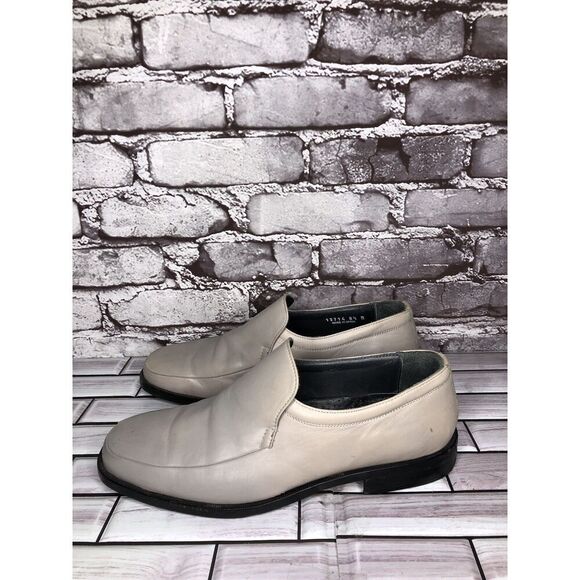 Sam Bork Fog Gray Leather Loafers Rubber Sole Dress Shoes Men’s Sz 8.5M US/42EU - Picture 14 of 16